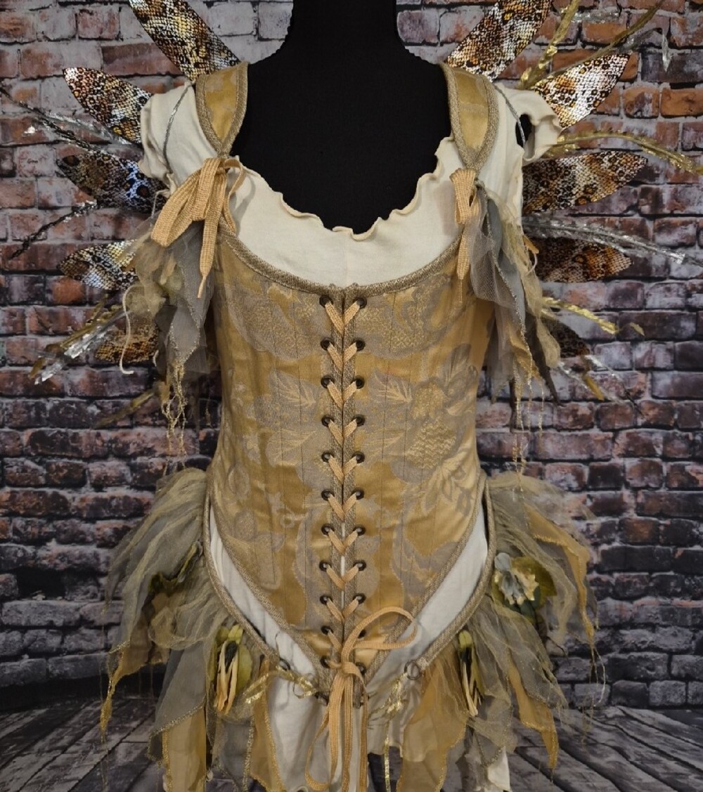 Moresca Gold and Cream Fairy Bodice/Corset Costume Dress - Picture 2 of 16